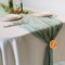Wrapables 10Ft Bohemian Cheesecloth Gauze Table Runner for Rustic Weddings, Parties, Home Decor, Moss Green